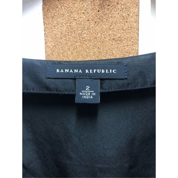 Banana Republic Women’s Black Silk Formal Embroidered Tie in Back Elegant Chic D - Picture 7 of 8